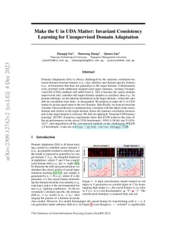 Make the U in UDA Matter: Invariant Consistency Learning for
  Unsupervised Domain Adaptation