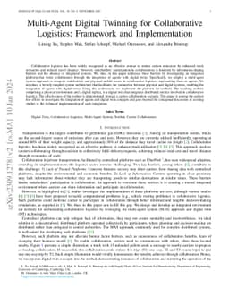 Multi-Agent Digital Twinning for Collaborative Logistics: Framework and
  Implementation