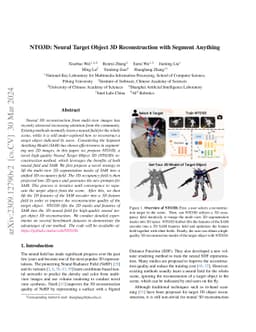 NTO3D: Neural Target Object 3D Reconstruction with Segment Anything