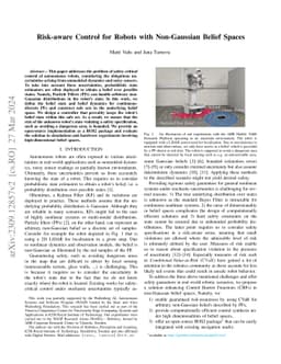 Risk-aware Control for Robots with Non-Gaussian Belief Spaces