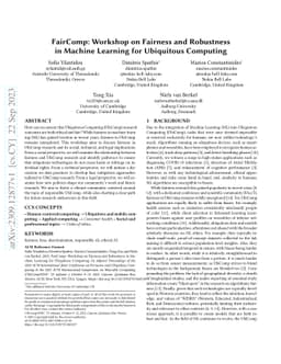 FairComp: Workshop on Fairness and Robustness in Machine Learning for
  Ubiquitous Computing