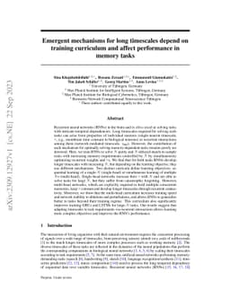 Emergent mechanisms for long timescales depend on training curriculum
  and affect performance in memory tasks