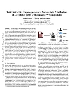 TOPFORMER: Topology-Aware Authorship Attribution of Deepfake Texts with
  Diverse Writing Styles