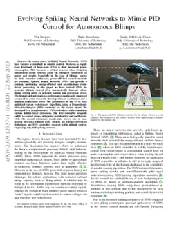 Evolving Spiking Neural Networks to Mimic PID Control for Autonomous
  Blimps