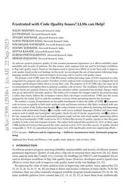 Frustrated with Code Quality Issues? LLMs can Help!