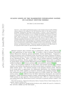 Scaling Limits of the Wasserstein information matrix on Gaussian Mixture
  Models