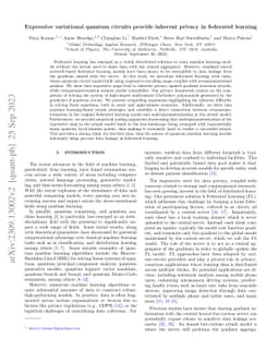 Expressive variational quantum circuits provide inherent privacy in
  federated learning