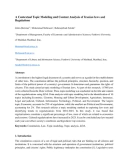 A Contextual Topic Modeling and Content Analysis of Iranian laws and
  Regulations