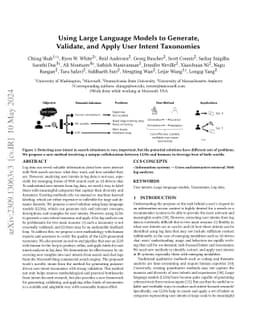 Using Large Language Models to Generate, Validate, and Apply User Intent
  Taxonomies