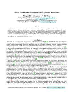 Weakly Supervised Reasoning by Neuro-Symbolic Approaches