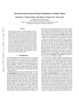 Towards Lexical Analysis of Dog Vocalizations via Online Videos