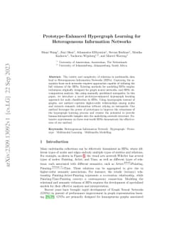 Prototype-Enhanced Hypergraph Learning for Heterogeneous Information
  Networks
