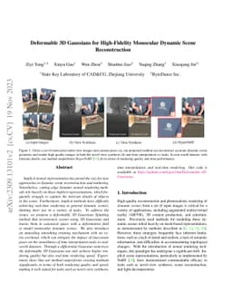 Deformable 3D Gaussians for High-Fidelity Monocular Dynamic Scene
  Reconstruction