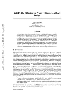 AntiBARTy Diffusion for Property Guided Antibody Design