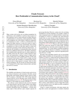 Cloudy Forecast: How Predictable is Communication Latency in the Cloud?