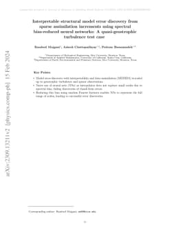 Interpretable structural model error discovery from sparse assimilation
  increments using spectral bias-reduced neural networks: A quasi-geostrophic
  turbulence test case