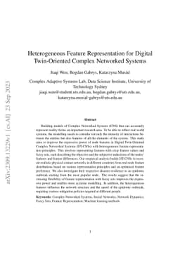 Heterogeneous Feature Representation for Digital Twin-Oriented Complex
  Networked Systems