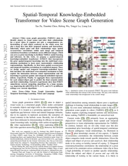 Spatial-Temporal Knowledge-Embedded Transformer for Video Scene Graph
  Generation