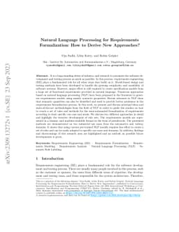 Natural Language Processing for Requirements Formalization: How to
  Derive New Approaches?