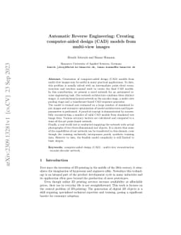 Automatic Reverse Engineering: Creating computer-aided design (CAD)
  models from multi-view images