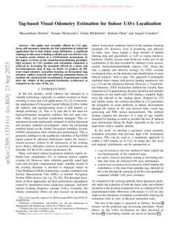 Tag-based Visual Odometry Estimation for Indoor UAVs Localization
