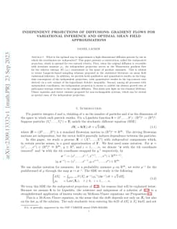 Independent projections of diffusions: Gradient flows for variational
  inference and optimal mean field approximations