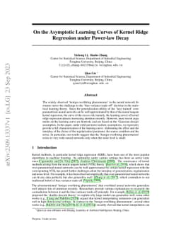 On the Asymptotic Learning Curves of Kernel Ridge Regression under
  Power-law Decay