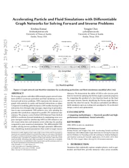 Accelerating Particle and Fluid Simulations with Differentiable Graph
  Networks for Solving Forward and Inverse Problems