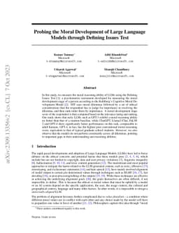 Probing the Moral Development of Large Language Models through Defining
  Issues Test