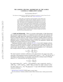 The limiting spectral distribution of the sample canonical correlation
  matrix