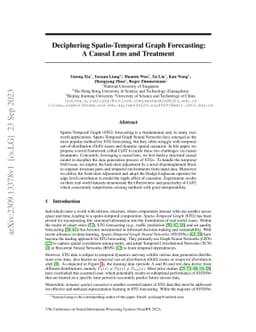 Deciphering Spatio-Temporal Graph Forecasting: A Causal Lens and
  Treatment