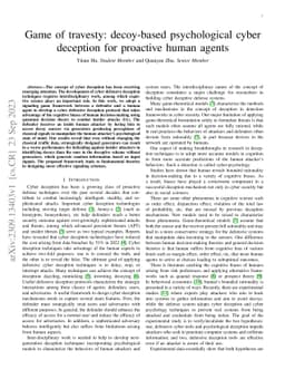 Game of Travesty: Decoy-based Psychological Cyber Deception for
  Proactive Human Agents