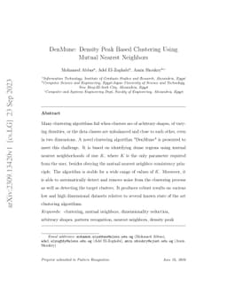 DenMune: Density peak based clustering using mutual nearest neighbors