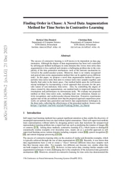 Finding Order in Chaos: A Novel Data Augmentation Method for Time Series
  in Contrastive Learning