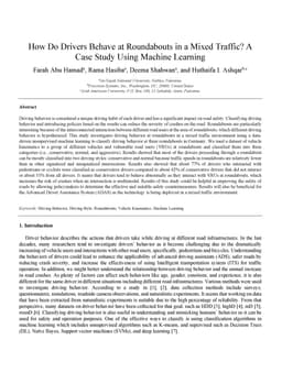 How Do Drivers Behave at Roundabouts in a Mixed Traffic? A Case Study
  Using Machine Learning