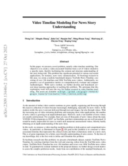 Video Timeline Modeling For News Story Understanding