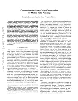 Communication-Aware Map Compression for Online Path-Planning