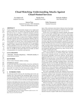 Cloud Watching: Understanding Attacks Against Cloud-Hosted Services
