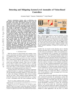 Detecting and Mitigating System-Level Anomalies of Vision-Based
  Controllers