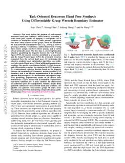 Task-Oriented Dexterous Hand Pose Synthesis Using Differentiable Grasp
  Wrench Boundary Estimator