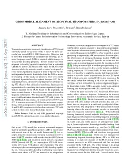 Cross-modal Alignment with Optimal Transport for CTC-based ASR