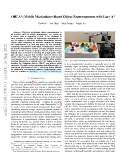 ORLA*: Mobile Manipulator-Based Object Rearrangement with Lazy A*