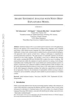 Arabic Sentiment Analysis with Noisy Deep Explainable Model