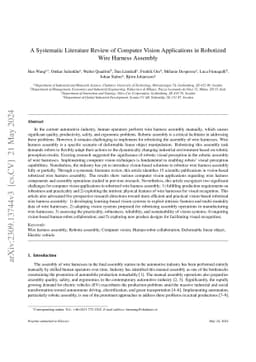 A Systematic Literature Review of Computer Vision Applications in
  Robotized Wire Harness Assembly