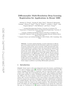 Diffeomorphic Multi-Resolution Deep Learning Registration for
  Applications in Breast MRI