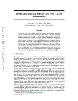 ReMasker: Imputing Tabular Data with Masked Autoencoding