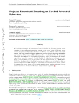 Projected Randomized Smoothing for Certified Adversarial Robustness