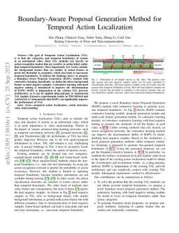 Boundary-Aware Proposal Generation Method for Temporal Action
  Localization
