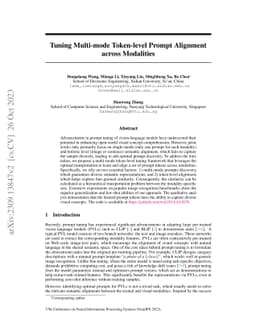 Tuning Multi-mode Token-level Prompt Alignment across Modalities