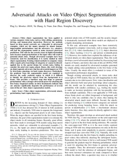 Adversarial Attacks on Video Object Segmentation with Hard Region
  Discovery